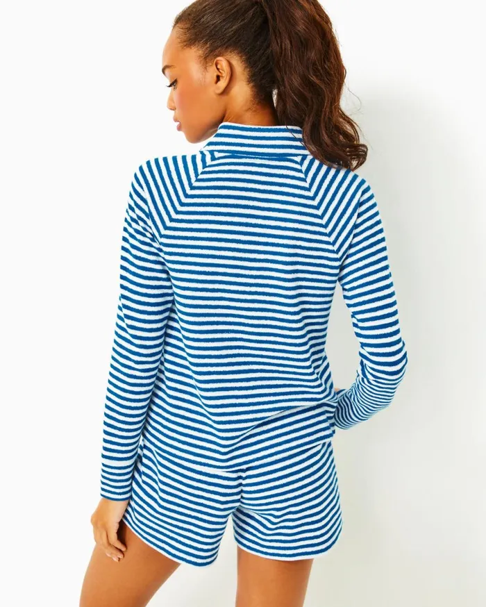 Women Lilly Pulitzer Tops Cassi Popover Barton Blue St Tropez Stripe Women Lilly Pulitzer Tops Cassi Popover Barton Blue St Tropez Stripe