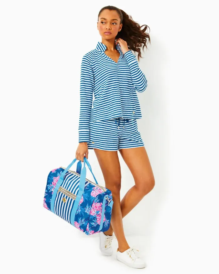Women Lilly Pulitzer Tops Cassi Popover Barton Blue St Tropez Stripe Women Lilly Pulitzer Tops Cassi Popover Barton Blue St Tropez Stripe