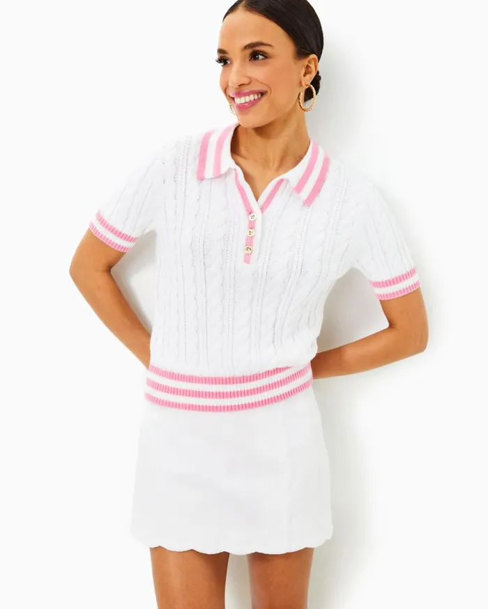 Women Lilly Pulitzer Tops Suzette Sweater Resort White