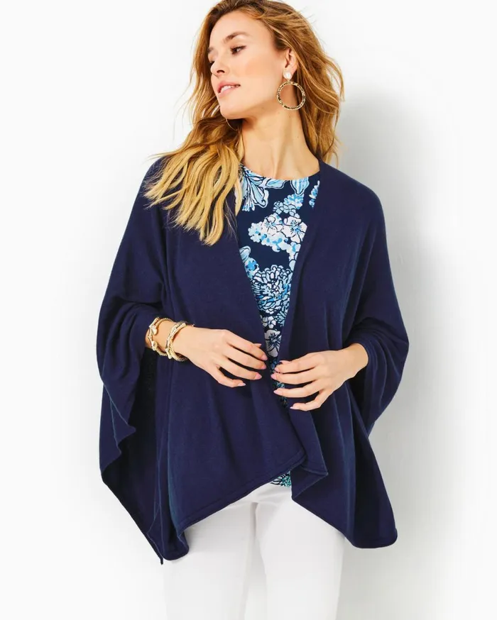 Women Lilly Pulitzer Tops Terri Sweater Wrap True Navy Women Lilly Pulitzer Tops Terri Sweater Wrap True Navy