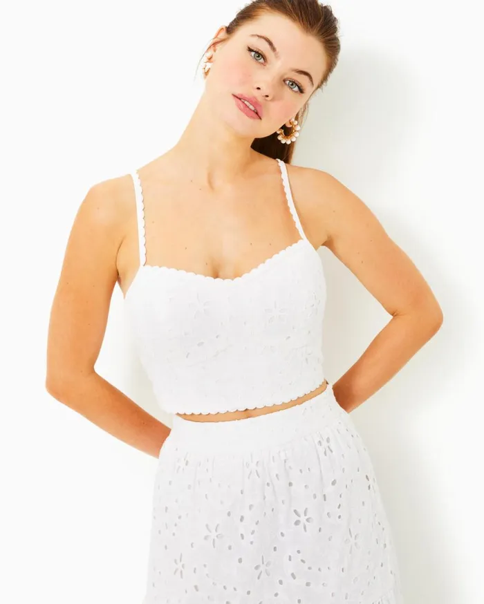 Women Lilly Pulitzer Tops Winslow Eyelet Top Resort White Sealife Eyelet Women Lilly Pulitzer Tops Winslow Eyelet Top Resort White Sealife Eyelet