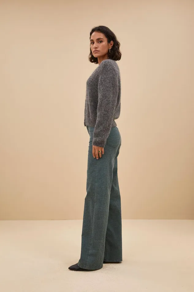 Women Lina Stripe Pants Rainforest Bybar Trousers Women Lina Stripe Pants Rainforest Bybar Trousers