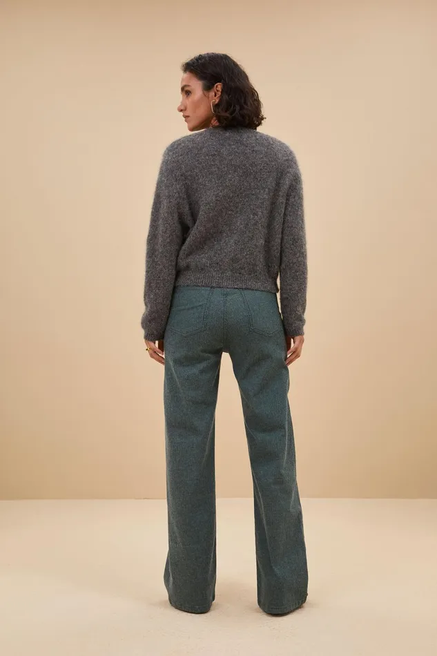 Women Lina Stripe Pants Rainforest Bybar Trousers Women Lina Stripe Pants Rainforest Bybar Trousers