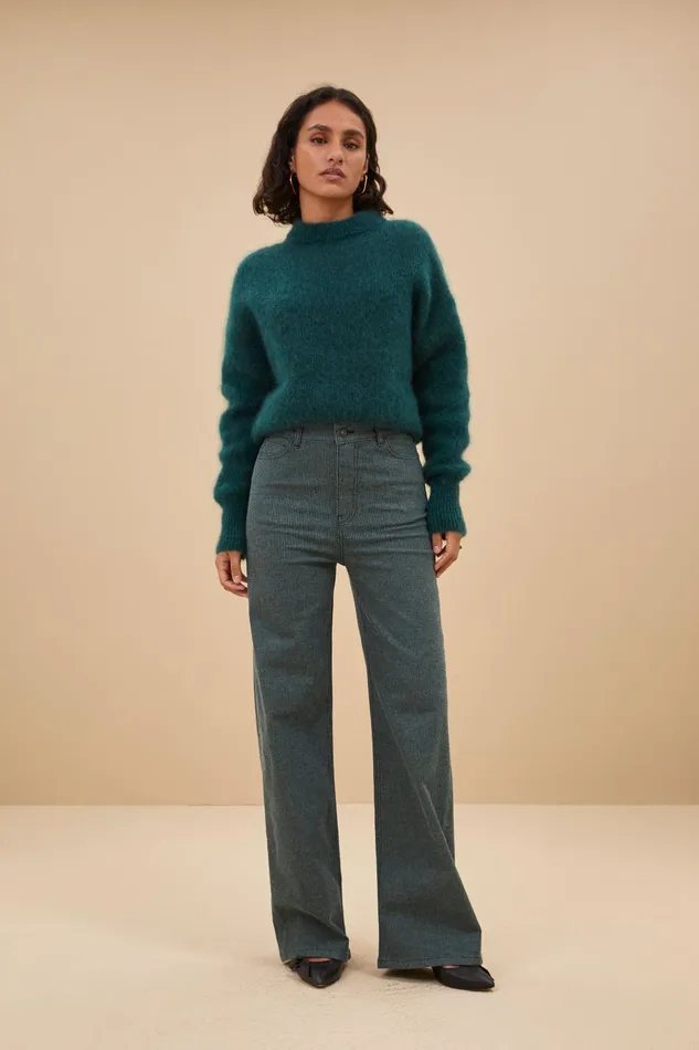 Women Lina Stripe Pants Rainforest Bybar Trousers Women Lina Stripe Pants Rainforest Bybar Trousers