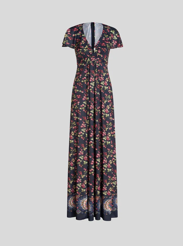 Women Long Dress With Berry Print Etro Dresses