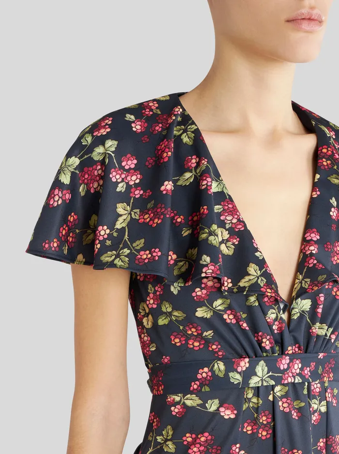 Women Long Dress With Berry Print Etro Dresses