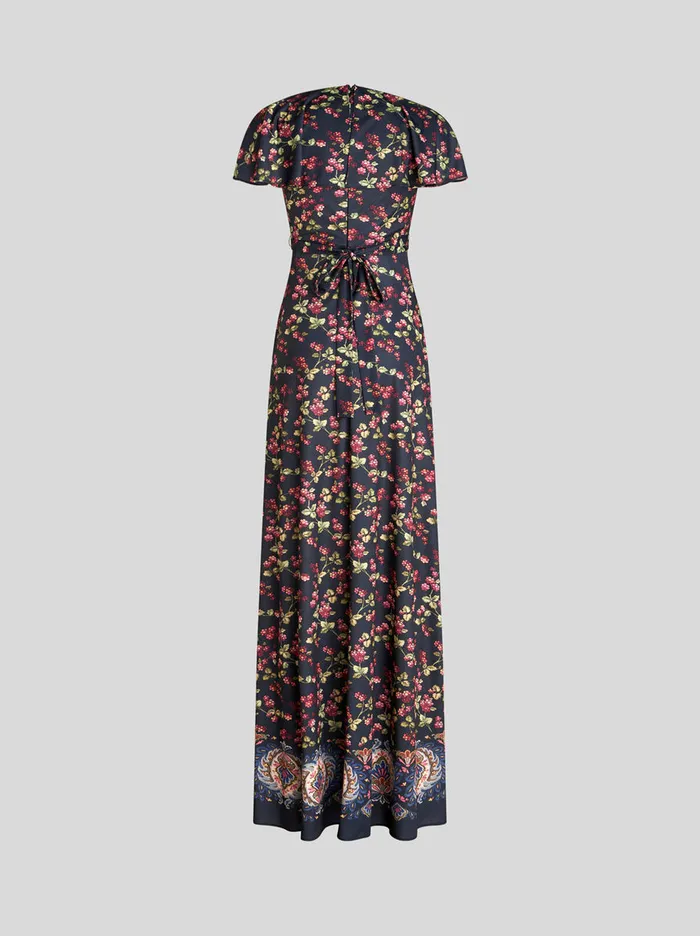 Women Long Dress With Berry Print Etro Dresses