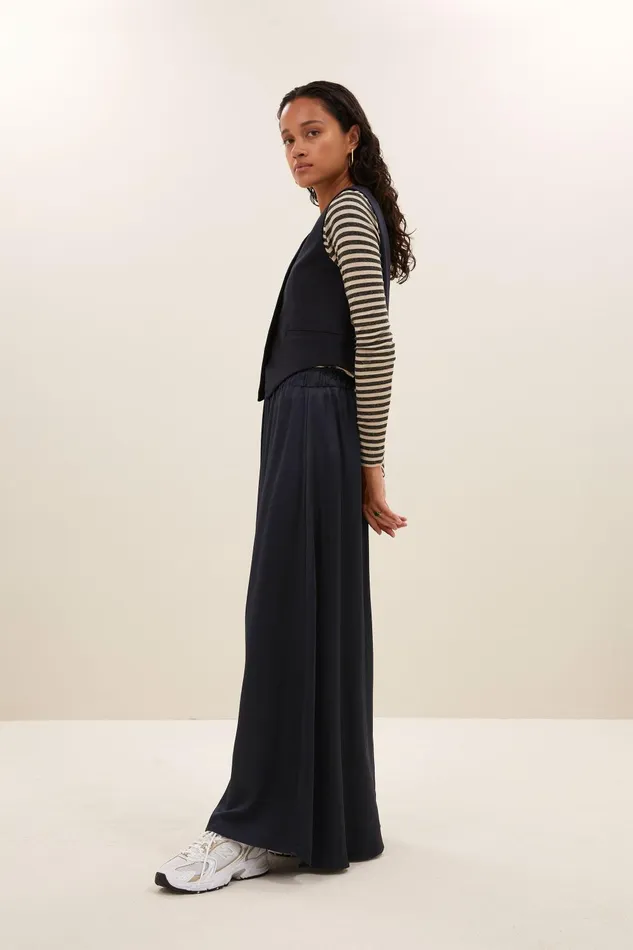 Women Lynn Pinstripe Gilet Midnight Bybar Jackets