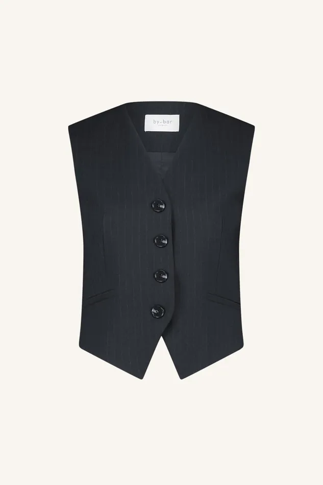 Women Lynn Pinstripe Gilet Midnight Bybar Jackets