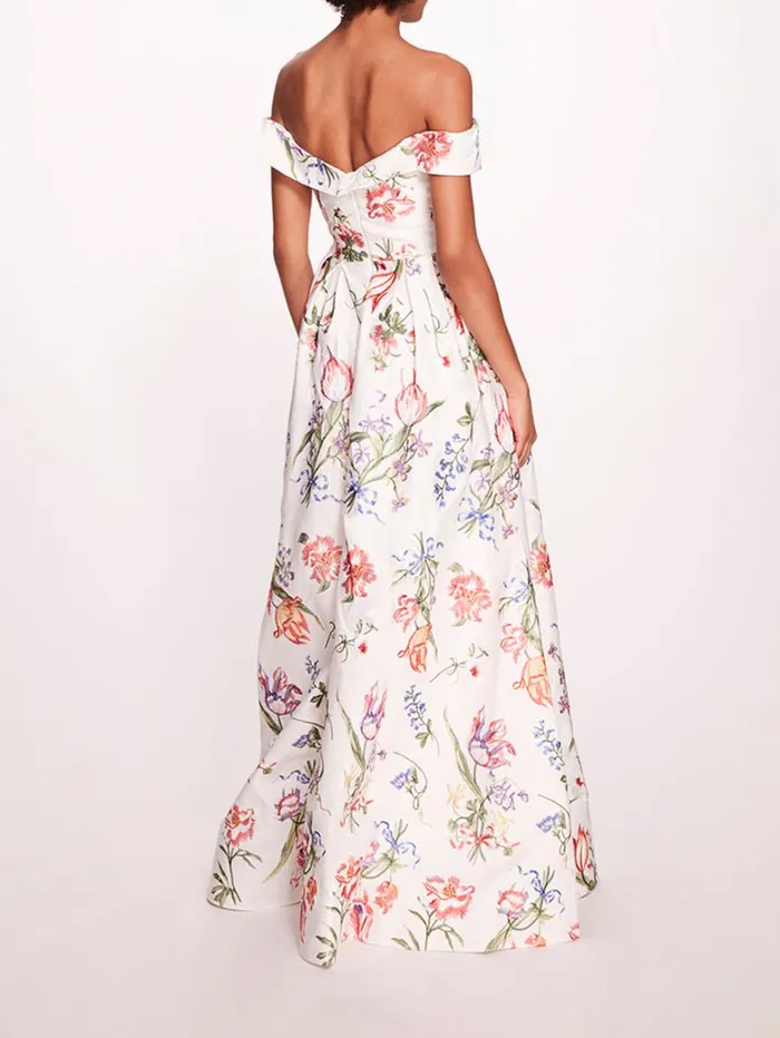 Women Marchesa Dresses Alex Gown Ivory Multi Women Marchesa Dresses Alex Gown Ivory Multi