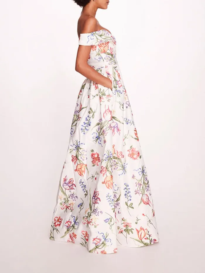 Women Marchesa Dresses Alex Gown Ivory Multi Women Marchesa Dresses Alex Gown Ivory Multi