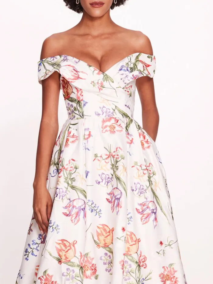 Women Marchesa Dresses Alex Gown Ivory Multi Women Marchesa Dresses Alex Gown Ivory Multi