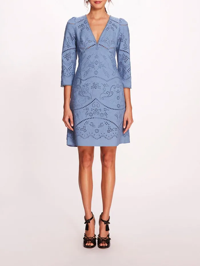Women Marchesa Dresses Anise Mini Dress Blue