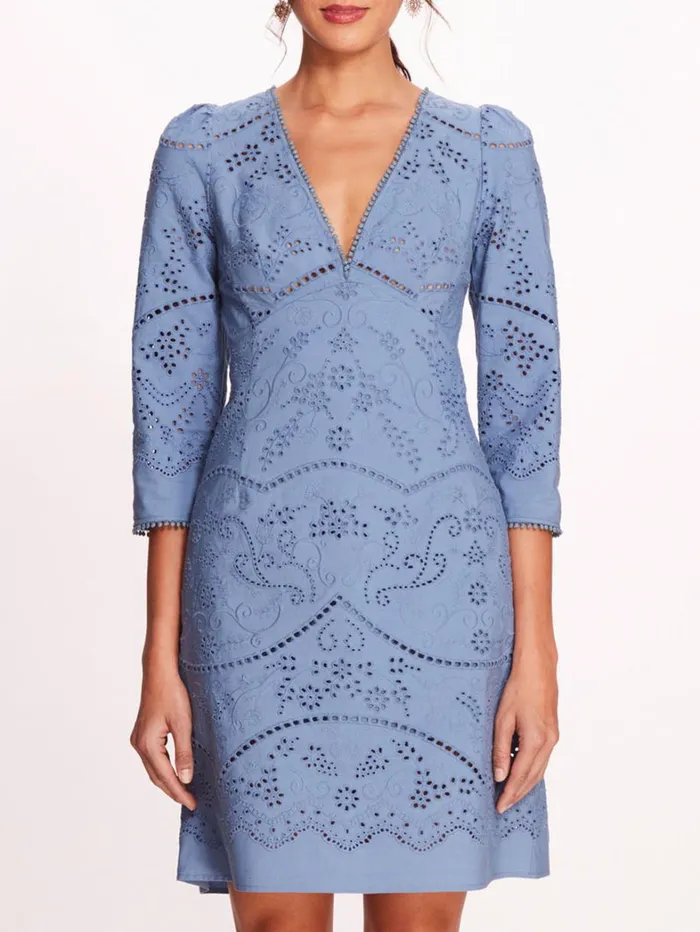 Women Marchesa Dresses Anise Mini Dress Blue