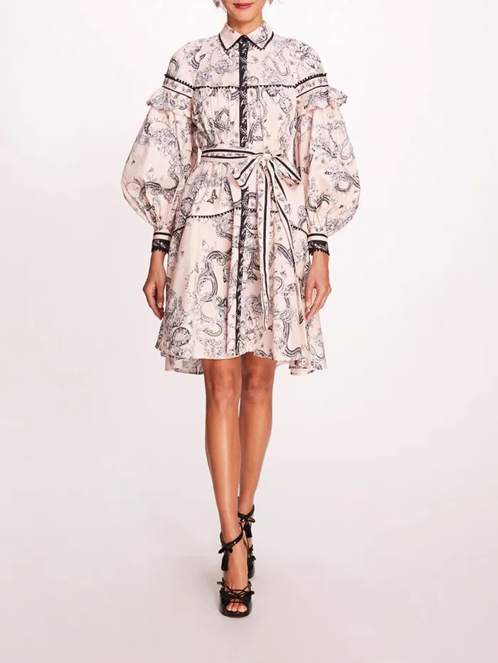 Women Marchesa Dresses Laurel Shirtdress Blush Multi