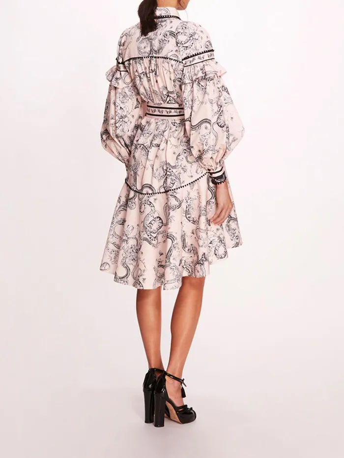 Women Marchesa Dresses Laurel Shirtdress Blush Multi Women Marchesa Dresses Laurel Shirtdress Blush Multi
