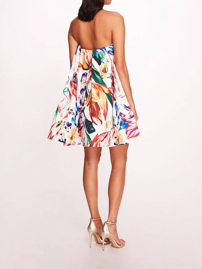 Women Marchesa Dresses Mikado Mini Dress Ivory Multi Women Marchesa Dresses Mikado Mini Dress Ivory Multi