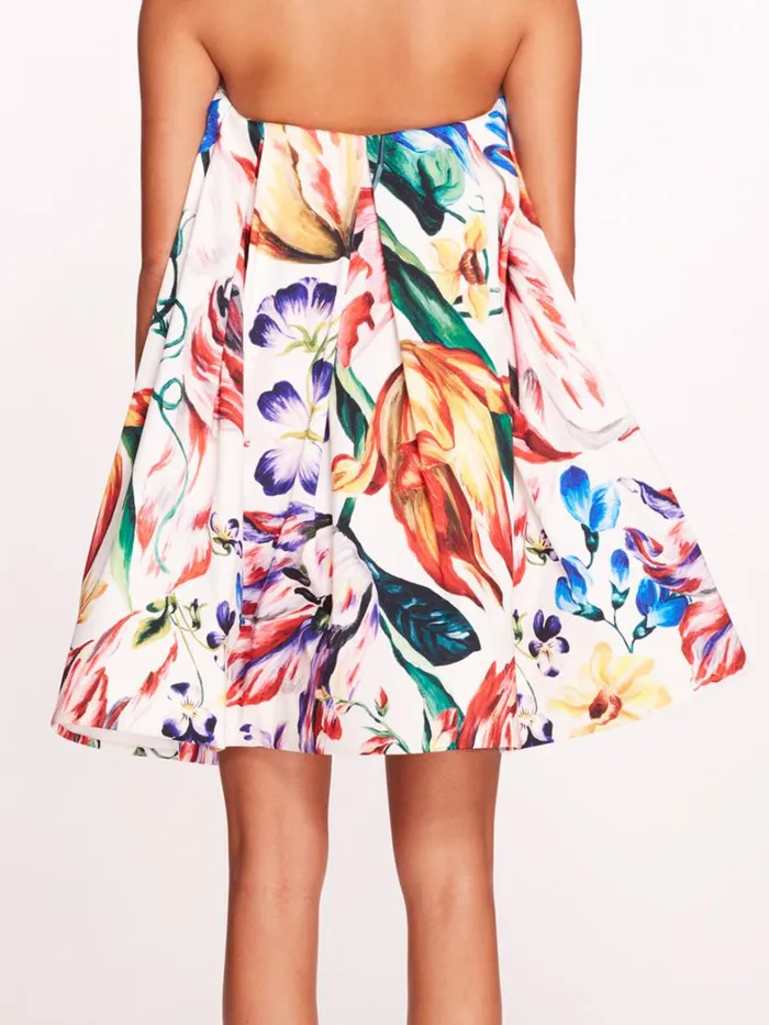Women Marchesa Dresses Mikado Mini Dress Ivory Multi Women Marchesa Dresses Mikado Mini Dress Ivory Multi