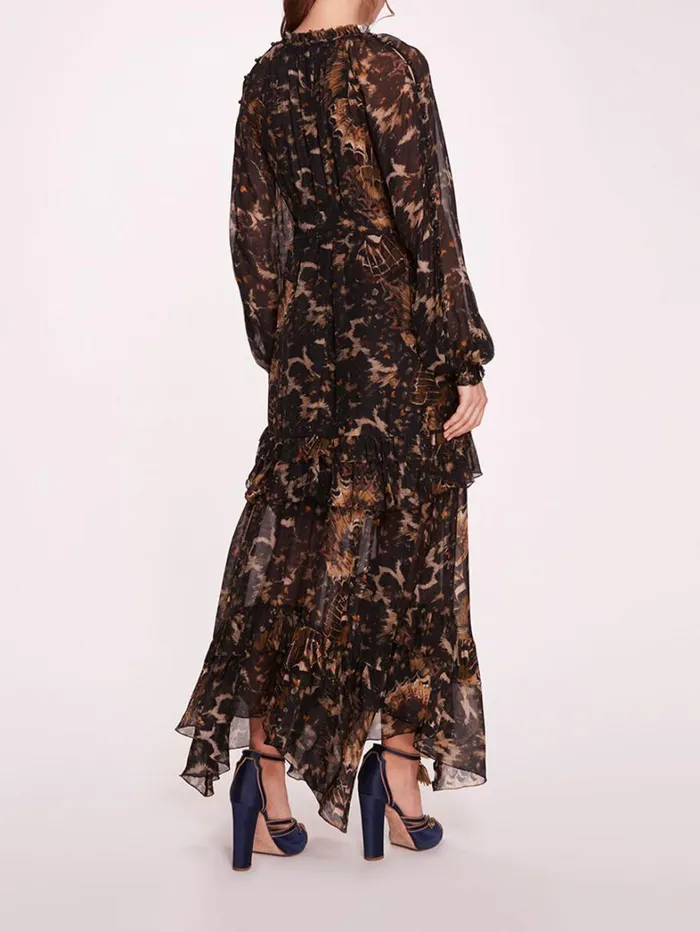 Women Marchesa Dresses Monarch Maxi Dress Black Multi