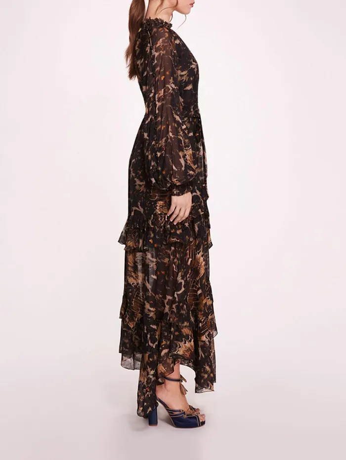 Women Marchesa Dresses Monarch Maxi Dress Black Multi