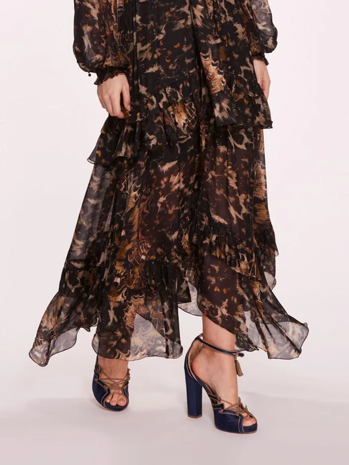 Women Marchesa Dresses Monarch Maxi Dress Black Multi