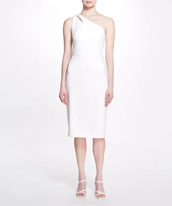 Women Marchesa Dresses OneShoulder Cocktail Dress Ivory