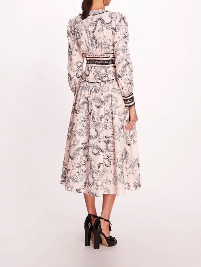 Women Marchesa Dresses Tansy Midi Dress Blush Multi Women Marchesa Dresses Tansy Midi Dress Blush Multi