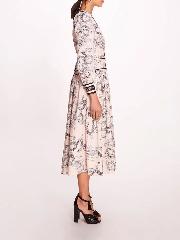 Women Marchesa Dresses Tansy Midi Dress Blush Multi Women Marchesa Dresses Tansy Midi Dress Blush Multi