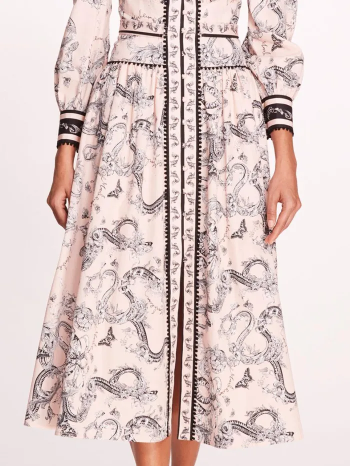 Women Marchesa Dresses Tansy Midi Dress Blush Multi Women Marchesa Dresses Tansy Midi Dress Blush Multi
