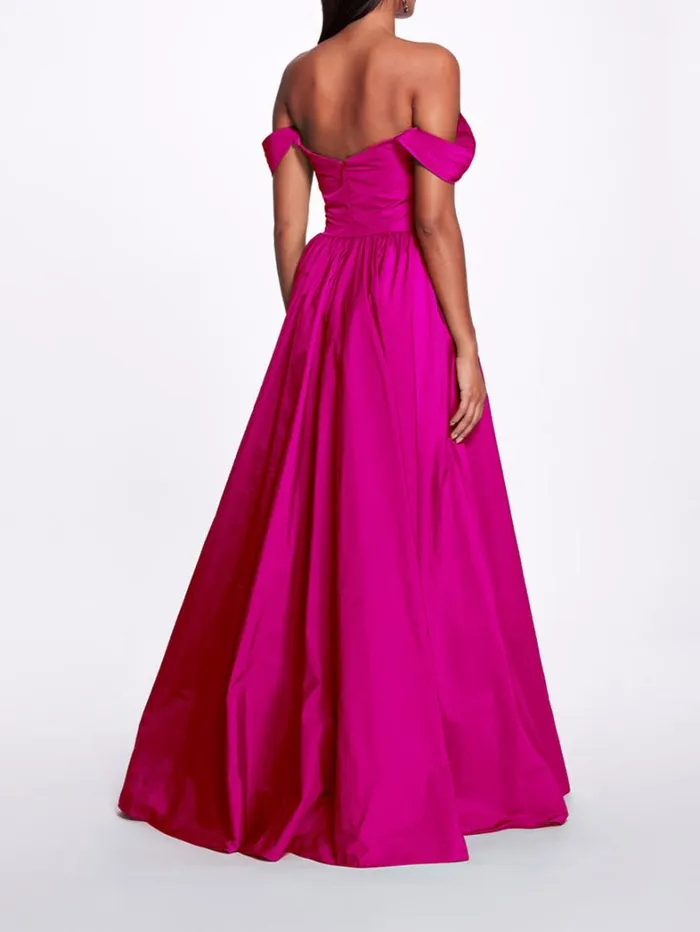 Women Marchesa Dresses Twist Taffeta Gown Fuchsia Women Marchesa Dresses Twist Taffeta Gown Fuchsia