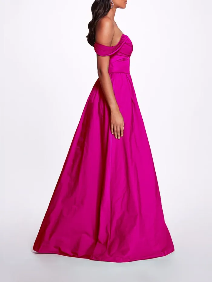 Women Marchesa Dresses Twist Taffeta Gown Fuchsia Women Marchesa Dresses Twist Taffeta Gown Fuchsia