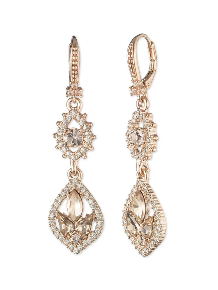 Women Marchesa Jewelry Poised Rose Midi Drop Earring Rose Gold