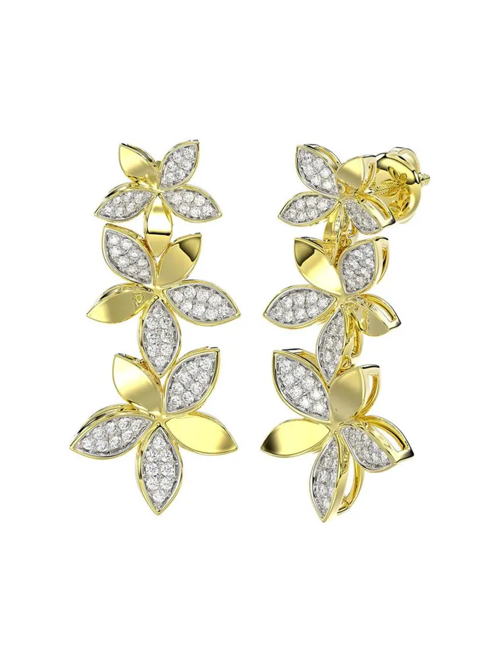 Women Marchesa Jewelry Wild Flower Yellow Gold Earrings Yellow Gold Women Marchesa Jewelry Wild Flower Yellow Gold Earrings Yellow Gold
