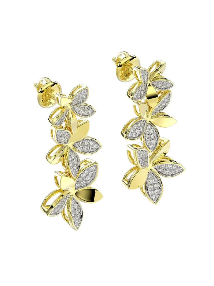 Women Marchesa Jewelry Wild Flower Yellow Gold Earrings Yellow Gold Women Marchesa Jewelry Wild Flower Yellow Gold Earrings Yellow Gold