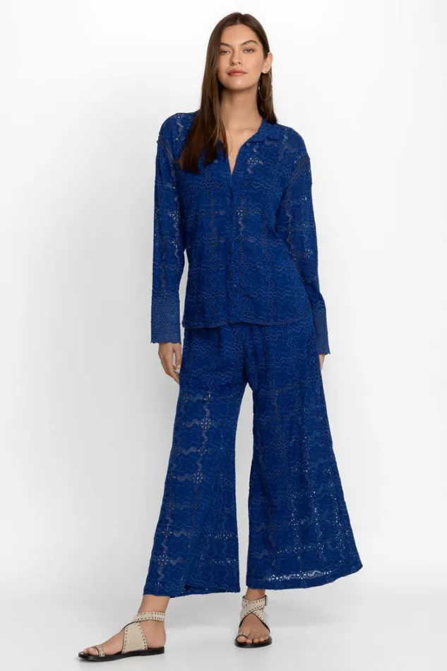 Women MARINA JOY RAYON SHIRT Sailor Blue Johnny Was Tops Women MARINA JOY RAYON SHIRT Sailor Blue Johnny Was Tops