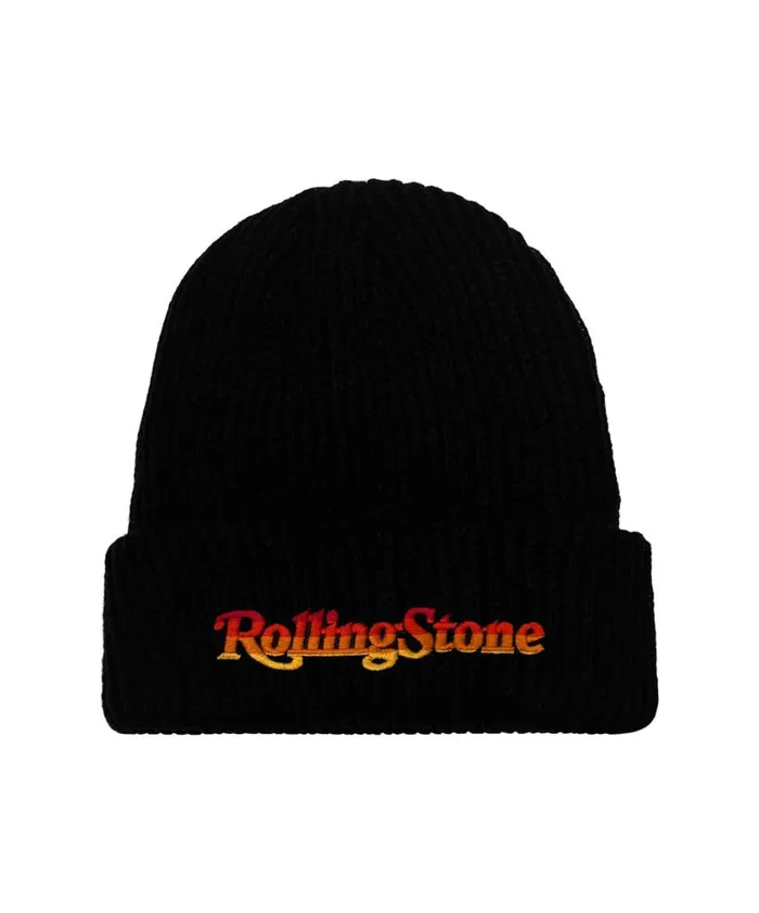 WomenMen Beanies Aviator Nation Rolling Stone Beanie 8211 Black