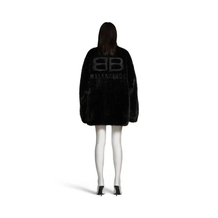 WomenMen Coats and Jackets Balenciaga Extended Bb Balenciaga Zipup Jacket In Black