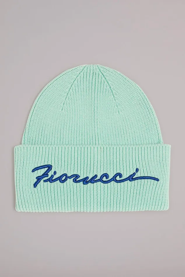 WomenMen Fiorucci Hats Squiggle Logo Beanie Green