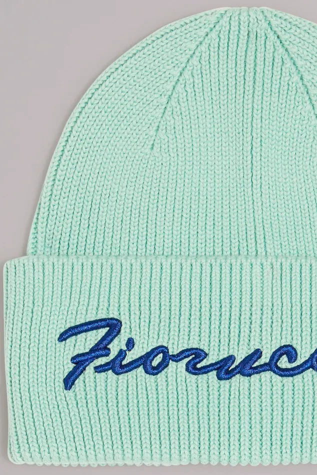 WomenMen Fiorucci Hats Squiggle Logo Beanie Green WomenMen Fiorucci Hats Squiggle Logo Beanie Green