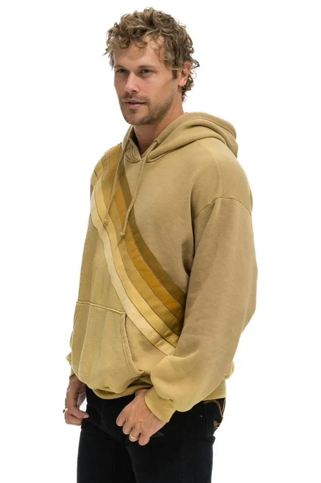 WomenMen Hoodies Aviator Nation Cross Stripe Relaxed Pullover Hoodie 8211 Faded Tan