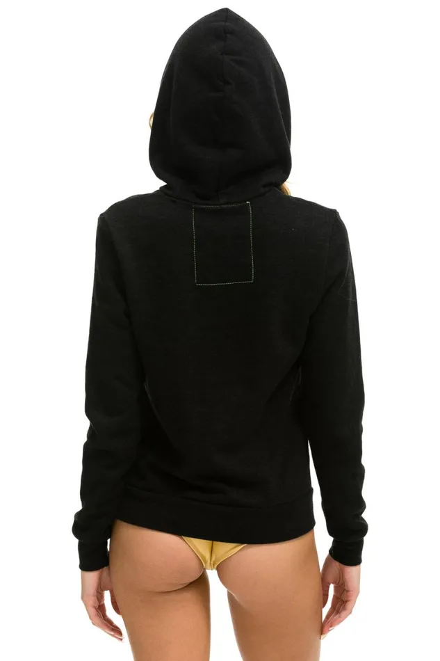 WomenMen Hoodies Aviator Nation Dreamland Logo Pullover Hoodie 8211 Black