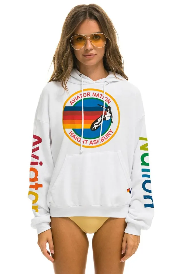 WomenMen Hoodies Aviator Nation Haight Ashbury Relaxed Pullover Hoodie 8211 White WomenMen Hoodies Aviator Nation Haight Ashbury Relaxed Pullover Hoodie 8211 White