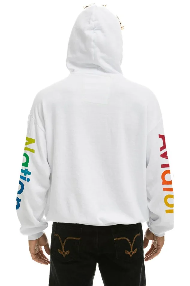 WomenMen Hoodies Aviator Nation Haight Ashbury Relaxed Pullover Hoodie 8211 White