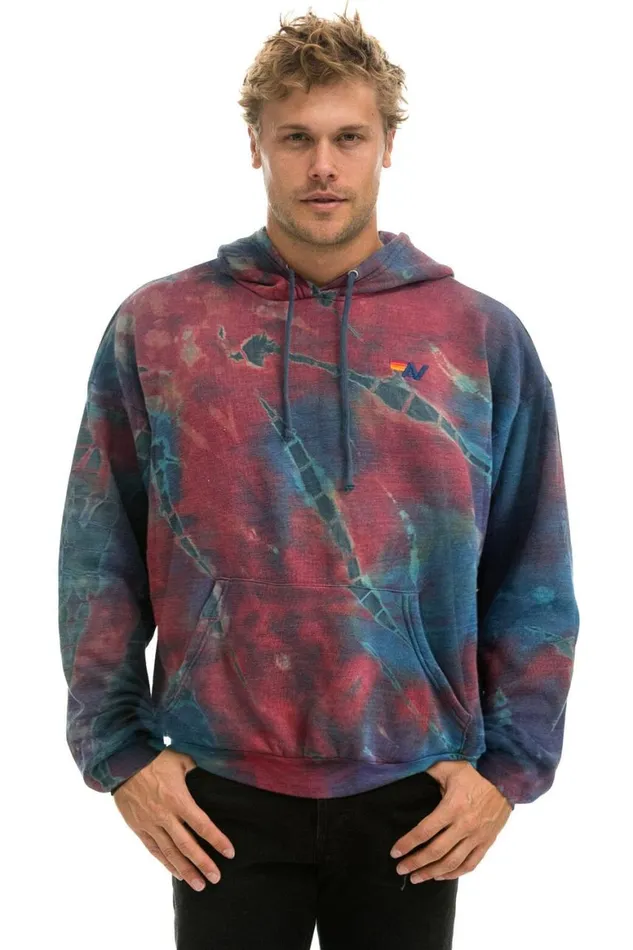 WomenMen Hoodies Aviator Nation Hand Dyed Pullover Hoodie Relaxed 8211 Tie Dye Multi
