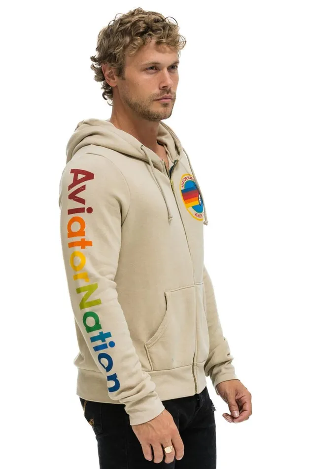 WomenMen Hoodies Aviator Nation Hoodie 8211 Sand