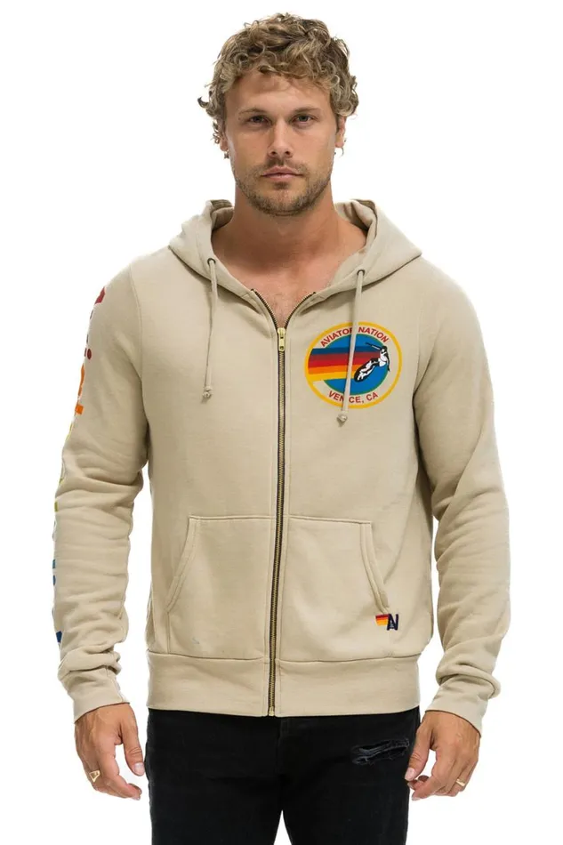 WomenMen Hoodies Aviator Nation Hoodie 8211 Sand