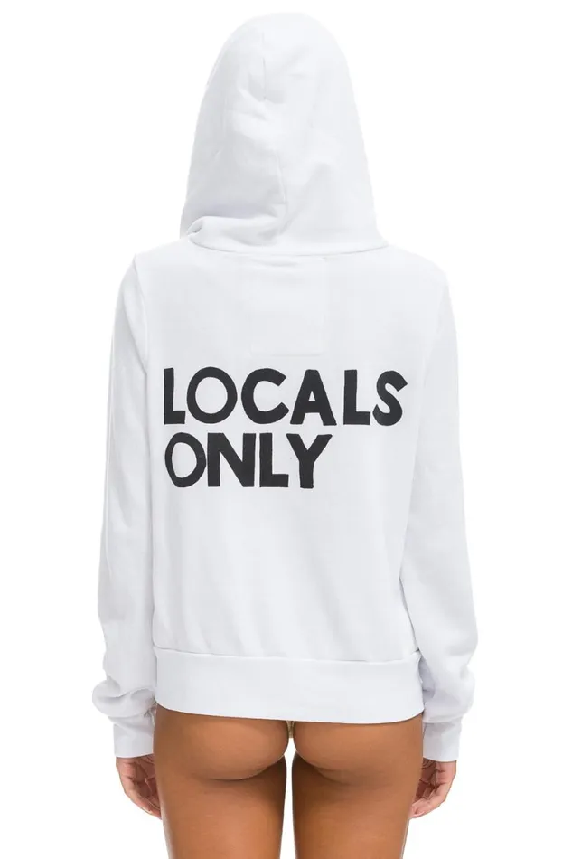 WomenMen Hoodies Aviator Nation Locals Only Hoodie 8211 White