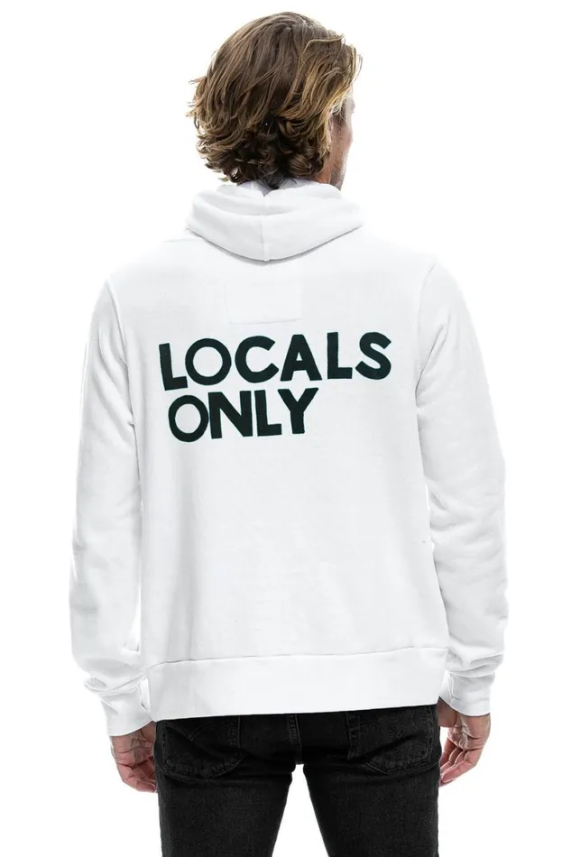 WomenMen Hoodies Aviator Nation Locals Only Hoodie 8211 White