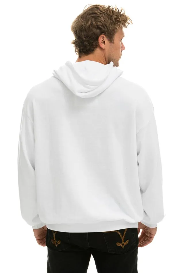 WomenMen Hoodies Aviator Nation Locals Only Relaxed Pullover Hoodie 8211 White
