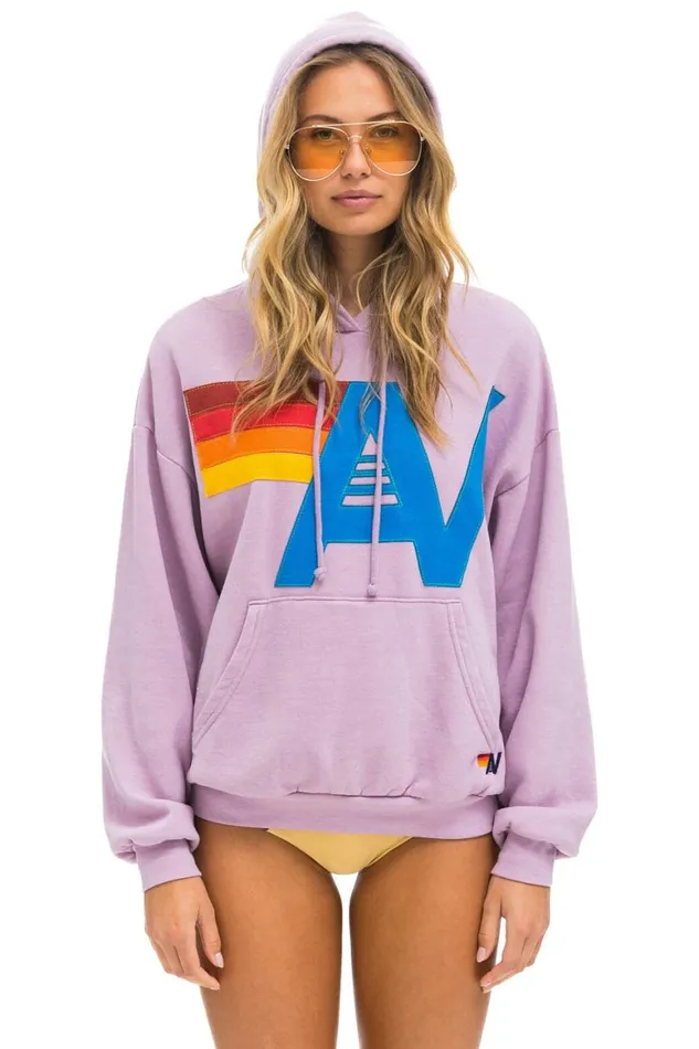 WomenMen Hoodies Aviator Nation Logo Stitch Pullover Relaxed Hoodie 8211 Mauve WomenMen Hoodies Aviator Nation Logo Stitch Pullover Relaxed Hoodie 8211 Mauve